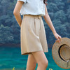 玳莎天丝亚麻短裤女2025年夏季新款微阔A版休闲通勤显瘦西装裤  FB36106 商品缩略图1