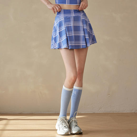 跃牌【洛水之神系列】夏季裸感运动裙瑜伽格子短裙防走光网球裙女320 商品图2