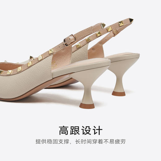 【铆钉系列】星期六通勤百搭尖头后空跟鞋SSD1114328 商品图10