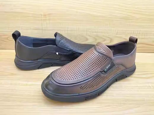 夏季新款豪行牛皮休闲男鞋13238291年轻冲孔透气板鞋凉鞋 商品图5