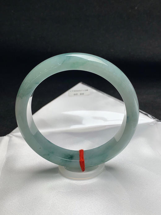 612660，60.8圈口，糯化飘花正圈平安镯，蓝底飘蓝花，水头好 商品图3