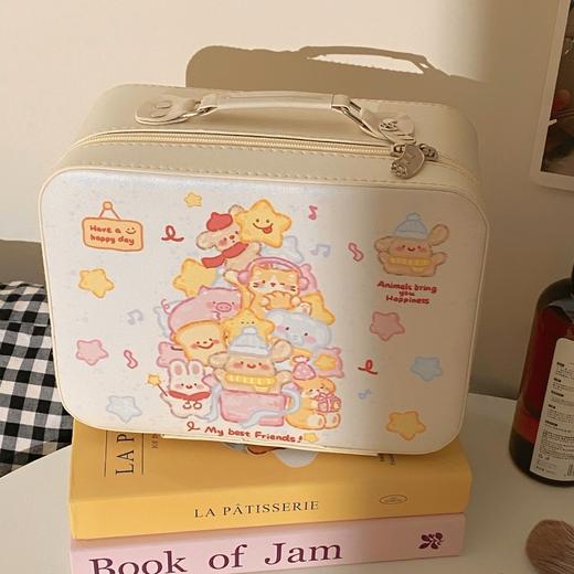 五一出行【敲可爱！大容量手提化妆包】出差旅行女便携收纳箱化妆品收纳盒带镜子一体洗漱包。ry 商品图7