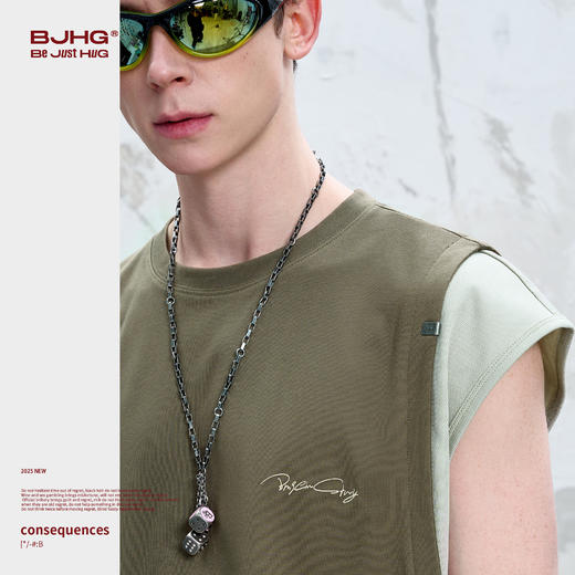 BJHG不计后果 速干背心男款2025新款夏季潮牌美式运动健身无袖t恤 商品图1