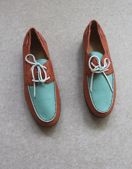 简单粗暴 哈！男段 Bally UDAL 老钱风的复古拼色 全皮料 绑带款 帆船鞋 商品图0