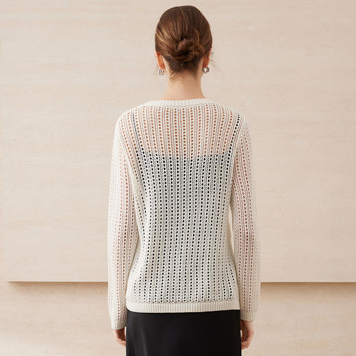 【宽松镂空针织罩衫】EITIE爱特爱显瘦百搭不规则2025夏季新款B2501610 商品图5