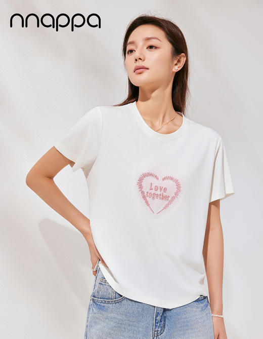 心形字母绣花收腰女上衣CA7329 商品图3