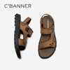 千百度男鞋牛皮休闲凉鞋度假厚底舒适露趾沙滩凉鞋A25311112 商品缩略图4