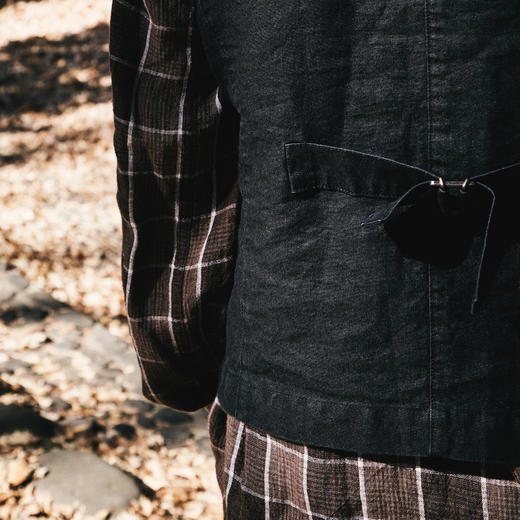 日本和纸亚麻法式工装马甲 男女款 商品图5