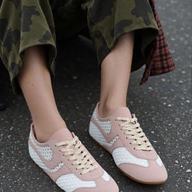 高圆圆同款德训鞋41345洛诗琳复古撞色拼接时髦感休闲鞋S007