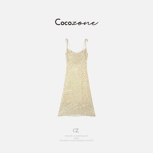 COCO ZONE 刘一一 2025新款气质收腰碎花显瘦吊带连衣裙CD2A0125 商品图1
