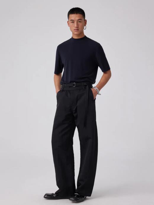 Simple Project/K25122/尼龙双腰带弧形长裤 商品图2