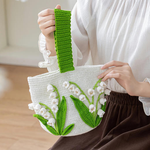 苏苏姐家花卉绮韵立体花水桶包钩针手工diy蕾丝线毛线团材料包 商品图2