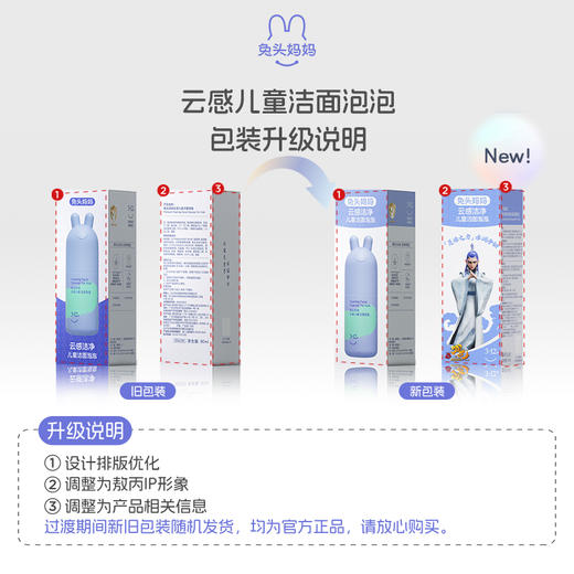 兔头妈妈云感儿童洁面泡泡90ml 商品图3