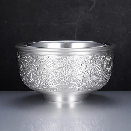 子佩集S999银龙腾凤舞碗摆件【BX008021202】纯银2503 商品图8