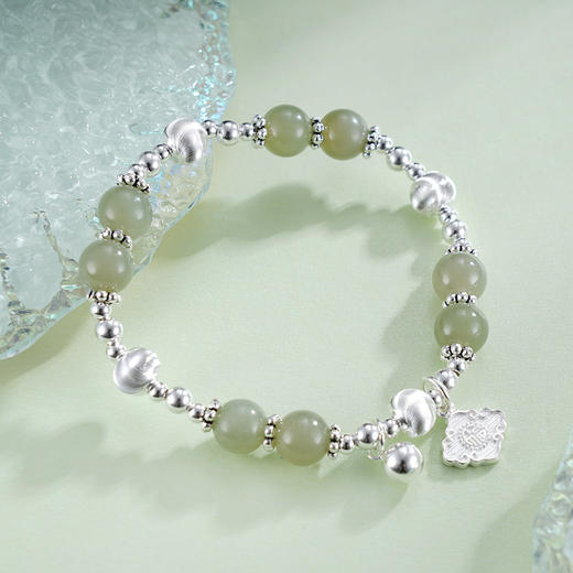 子佩集S925银【翠色宛转】手串【TSB0001-51】纯银手链青玉2503 商品图3