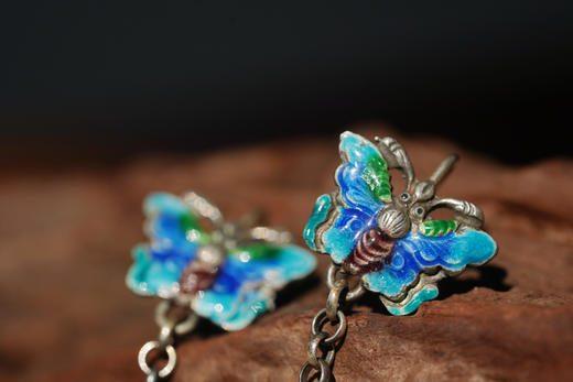 非遗｜沉香烧蓝耳坠 商品图1