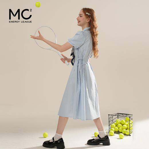 女装翻领配领带款收腰连衣裙-3319Q5221013 商品图3