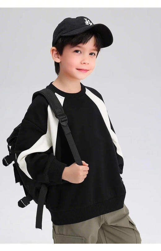 裁缝学苑TQ157男童卫衣秋冬款儿童拼接运动秋装中大童宽松上衣帅气男孩秋季 商品图6