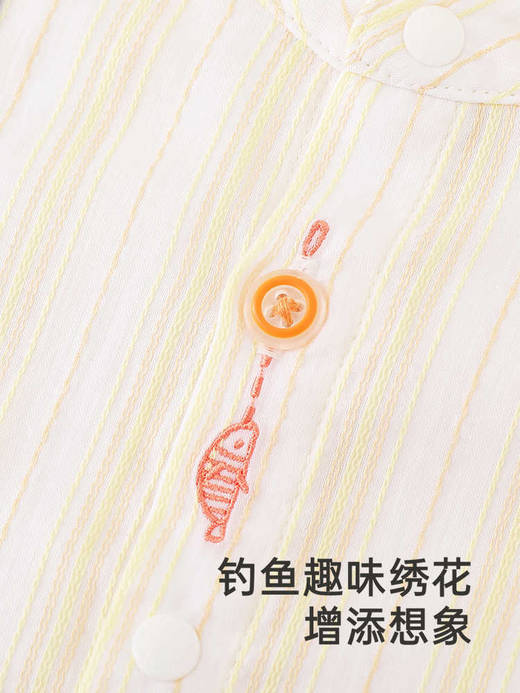 英氏婴儿衣服夏季短袖透气男宝宝外出服假两件连体衣YRHBJ2R031A 商品图3