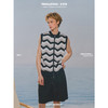 启世录TIWILLTANG“鼓屿浪影”鼓波针织毛衫背心撞色拉链无袖上衣 商品缩略图0