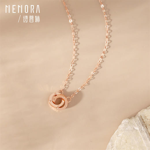 【福利拼团】18k金项链 简约双环项链环环相扣套链女士礼物MEMORA诗普琳KN313501（线上专供） 商品图7