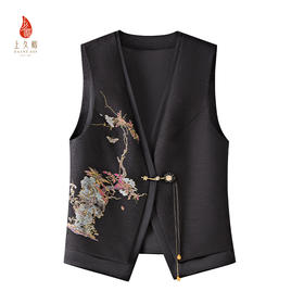 SAINTJOY/上久楷 女式宋锦马甲 中式上衣 中国风 复古 秋园蛱蝶图 CY1045201021