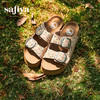 Safiya/索菲娅2025一脚蹬轻便厚底印花复古双扣带露趾勃肯凉拖 SFD2110156 商品缩略图4