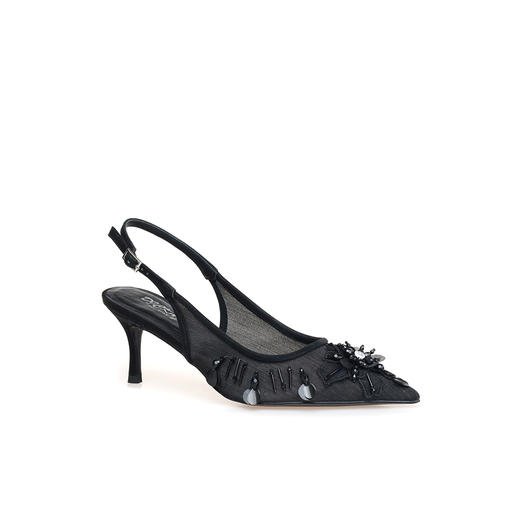 豪麟名鞋奥莱迪嘉女鞋半凉鞋织物DJJPA51WB011黑色  原价1660元 商品图0