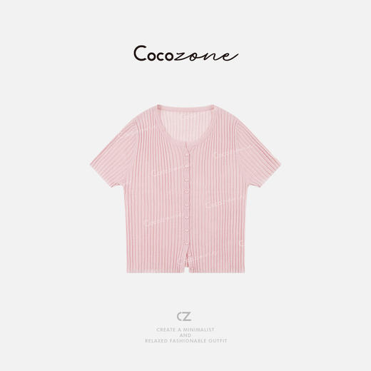 COCO ZONE刘一一【超细美丽奴羊毛】奶油短袖毛织开衫 ACD2A0567 商品图2