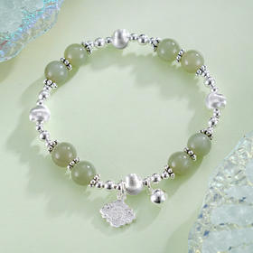 子佩集S925银【翠色宛转】手串【TSB0001-51】纯银手链青玉2503