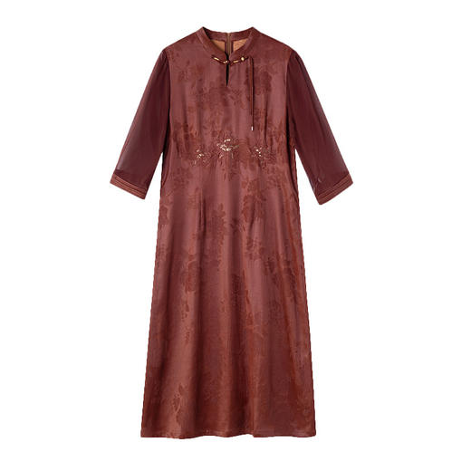 KQ-54829新款红云纱连衣裙结婚衣服婚宴装旗袍真丝礼服桑蚕丝刺绣 商品图4