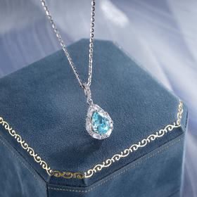 子佩集S925银【静蓝微醺】套链【YL-6018104】纯银项链时尚蓝色水滴项链2503