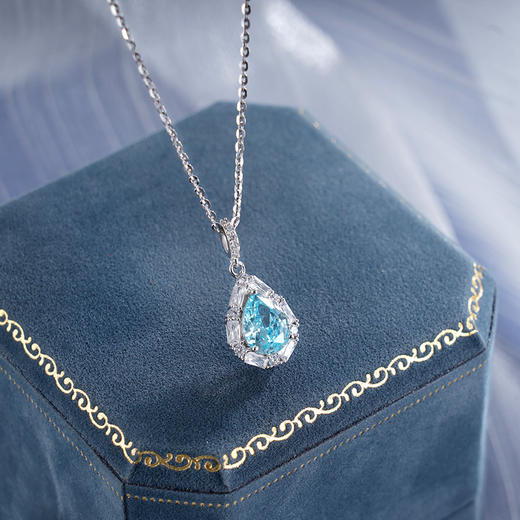 子佩集S925银【静蓝微醺】套链【YL-6018104】纯银项链时尚蓝色水滴项链2503 商品图1