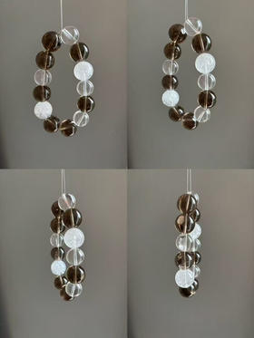 普洱～天然茶晶/白阿塞/白水晶手串手链点位 14-15