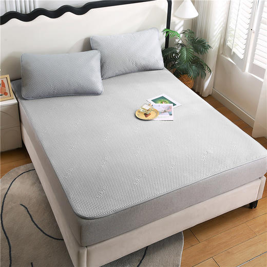 南方生活超声波3D冰豆豆凉席三件套 180*200cm  48*74cm 粉玉/高级灰/香槟金 商品图2