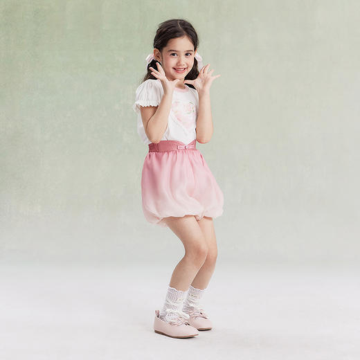 笛莎Deesha观山见女童裤子2025夏季女童国风短裤 商品图2