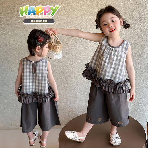 【多巴胺懒人套装】韩国潮流女童刺绣卡通短袖套装 洋气网红休闲两件套 商品图3