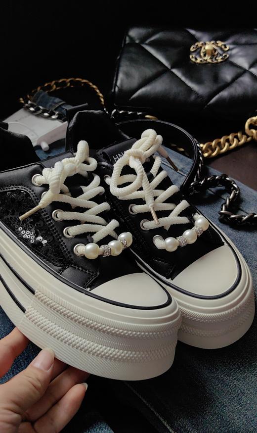 串珠子亮片透视厚底鞋 商品图11