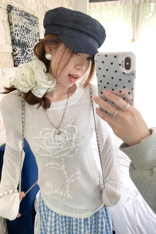 <曾小咸推荐>简约白色修身百搭防晒长袖T恤 商品图5