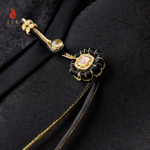 SAINTJOY/上久楷 女式宋锦马甲 中式上衣 中国风 复古 秋园蛱蝶图 CY1045201021 商品图6