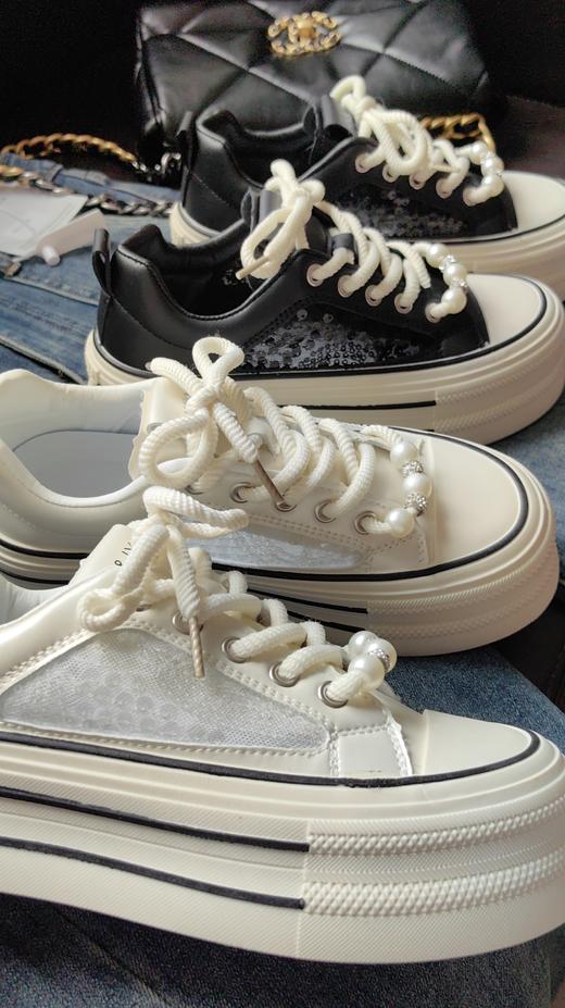 串珠子亮片透视厚底鞋 商品图2