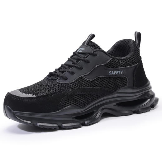 2025新款夏季款劳保鞋防砸防刺穿欧标钢包头凯夫拉底EVA底黑色低帮安全鞋 商品图4