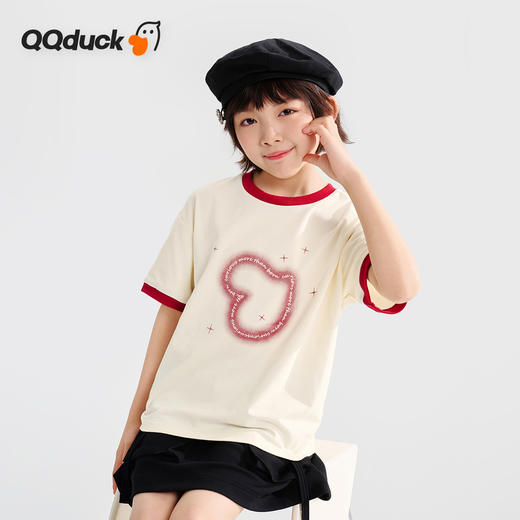 【新疆长绒棉】【120-165】【可可鸭】女童夏季短袖T恤休闲百搭（95%棉 5%氨纶） 商品图2