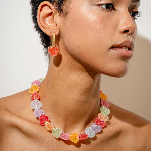 北京仓｜CRYSTAL HAZE-Jelly Heart-多彩 爱心 砂糖 项链［挪威设计师］ 商品图4