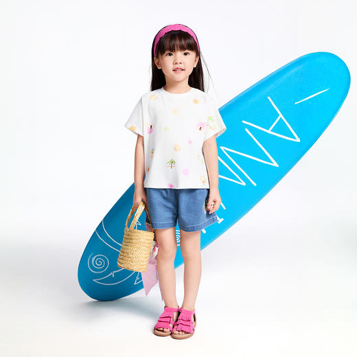 【实体店同款】女童全腰牛仔短裤夏季新款安奈儿童装XG526699 商品图3