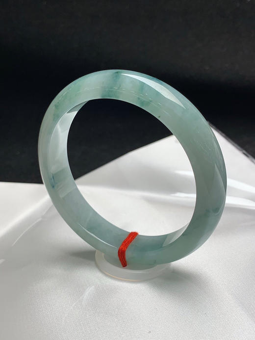 612660，60.8圈口，糯化飘花正圈平安镯，蓝底飘蓝花，水头好 商品图2