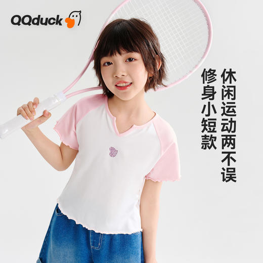 【120-165】【可可鸭】女童夏季短袖T恤修身小短款 商品图2