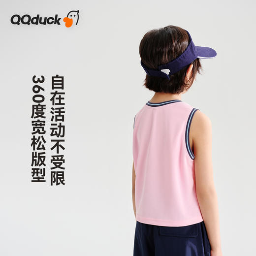 【透气网眼背心】【120-165】【可可鸭】女童背心无袖宽松网眼透气T恤 商品图8