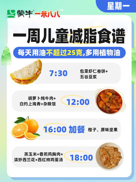 一周儿童减脂食谱丨吃饱才能快乐瘦下来