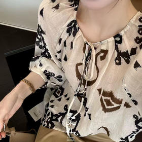 良木礼高级感气质氛围印花休闲衬衫（0751）